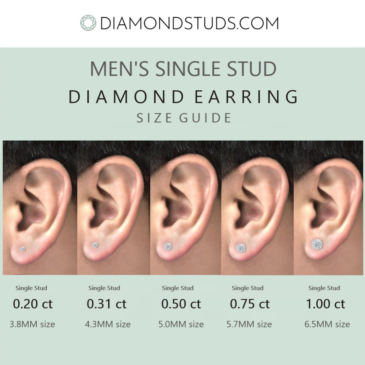 Diamond Stud Earrings 2 1/2 Total Carat Weight