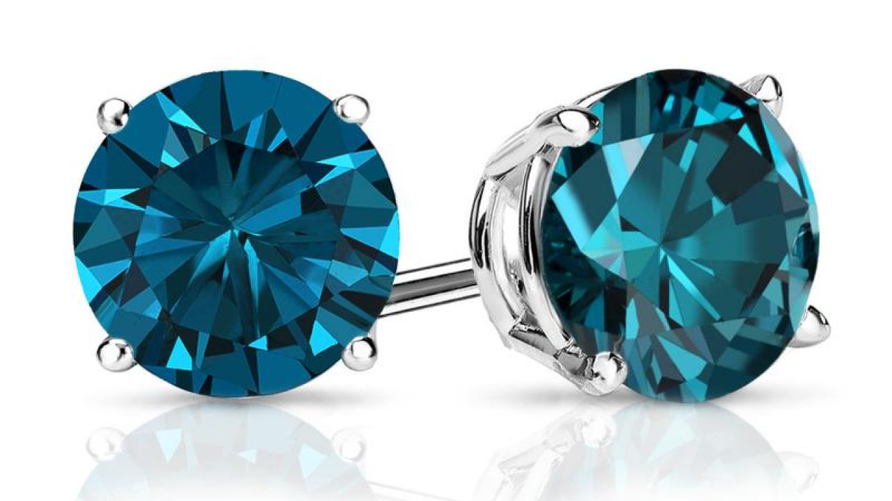 colored diamond stud earrings