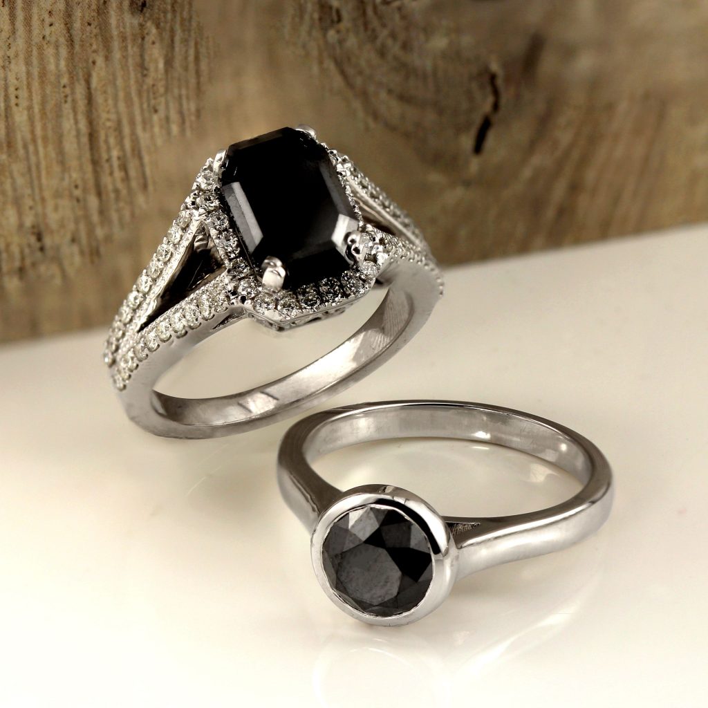 Design Your Own Custom Natural Black Diamond Engagement Ring