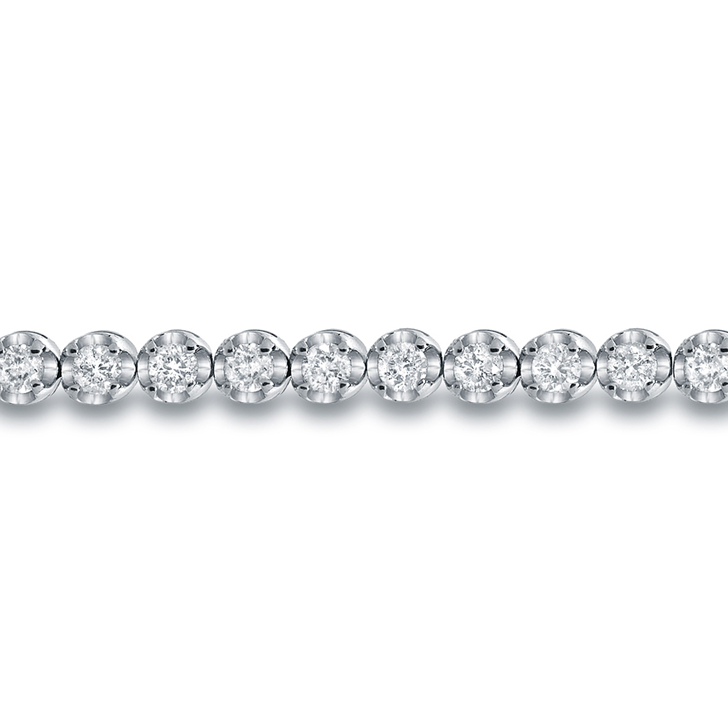 Certified 14k White Gold 4 Prong Round Diamond Tennis Link Bracelet 2